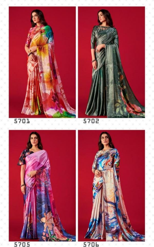 Rajpath Alexa Printed Wear Satin Crepe Saree Collection